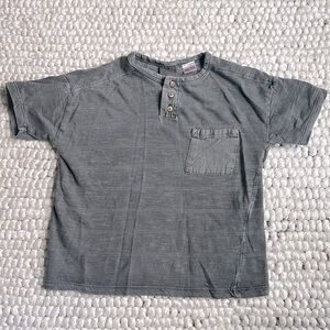 Zara button tshirt gray 2-3